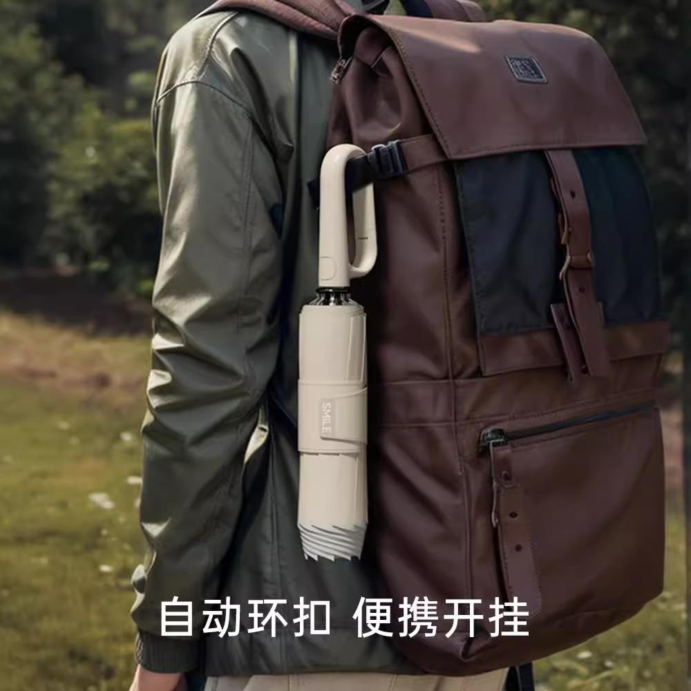 德国品质新款雨伞加大加厚加固全自动反向不湿便携式反光边三节折