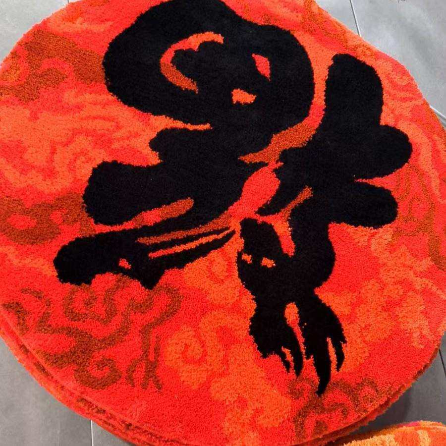 跨境加厚机织植绒福禄寿喜地毯吸水防滑柔软超细纤维门垫代付