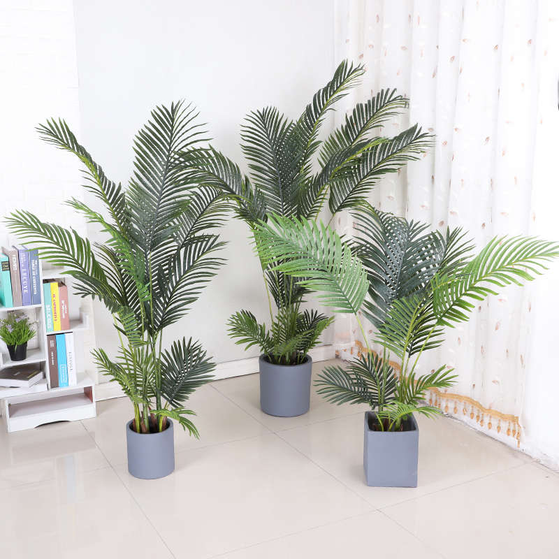 北欧仿真散尾葵客厅大型落地绿植盆栽景室内软装饰植物摆件假葵树