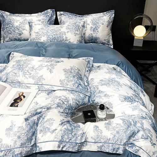 夏季A类冰丝四件套双面裸睡丝滑水洗真丝被套天丝床单笠床上用品