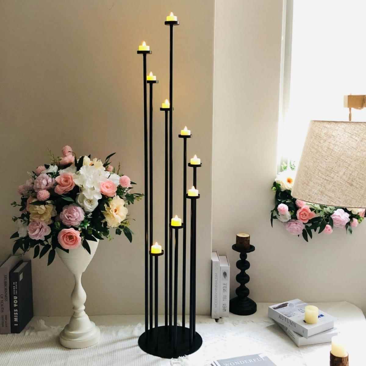 圣诞节装饰品创意9头树状金属烛台浪漫摆件婚礼派对简约餐桌路引