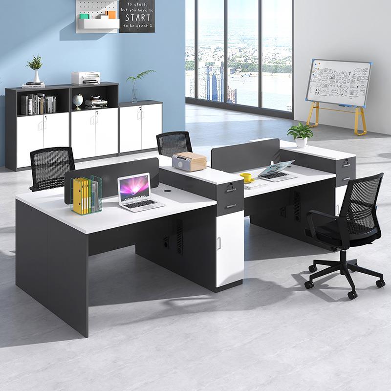 现桌代办公家桌4位带侧柜办公员工电脑椅BPJ组合6人人位办公卡位