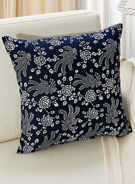 印花布田园民族全棉南通抱枕被