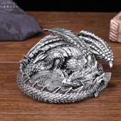 覆古烟灰缸创意龙个性 摆件男士 烟缸收藏收纳托 饰时尚 托盘装 欧式