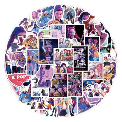 50PCS Cute KPop Demon Hunters Stickers Derpy Tiger Decals Fo