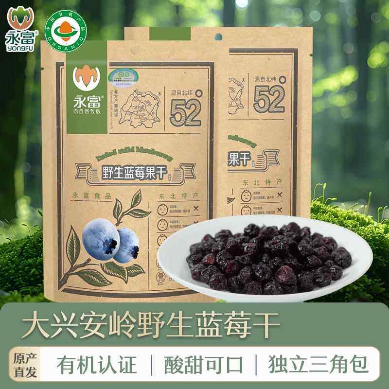 永富 有机野生蓝莓果干500g 大兴安岭特产,零食/坚果/特产,蓝莓,淘宝优惠券,粉丝福利购,淘宝优惠卷
