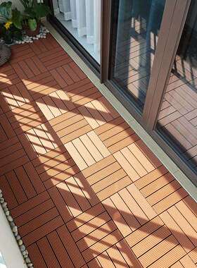 3Y户5外地板塑木木塑V室外露台阳台地面铺设改造自铺花F76HJ99S庭