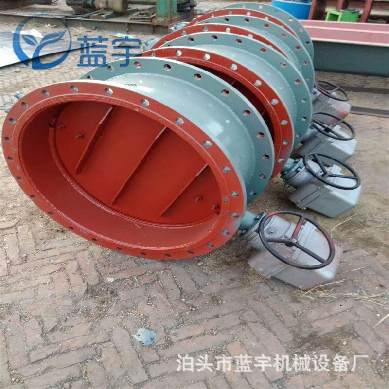 电动矩形百叶阀1200型圆形风门通风蝶阀冷风阀高温涡轮手动风门