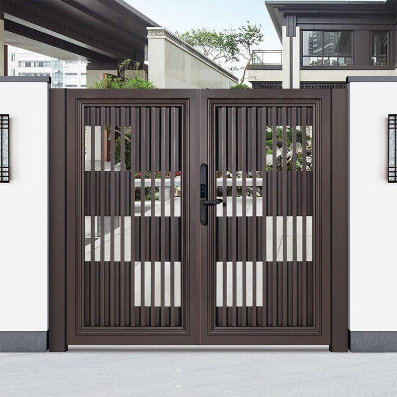 铝艺庭院大门乡村院子小门移门别墅铝合金电动双开小院对开门