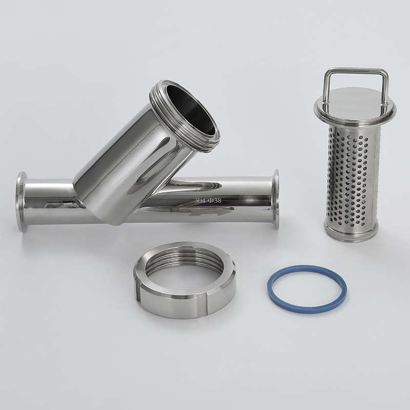 厂家304不锈钢y型过滤器快装式卫生级卡箍式三通非标定制316批发