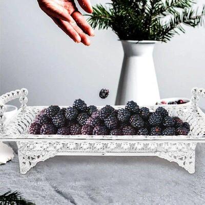 Metal Fruit Plate Platters Snacks Serving Tray Storage