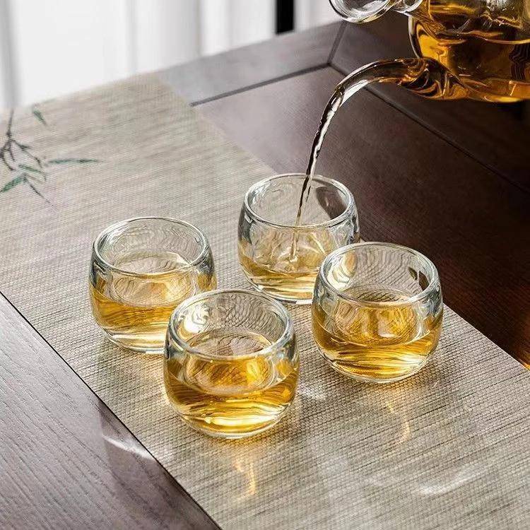 【6祇装】玻璃杯家用泡茶主人杯二两小酒杯透明水杯加厚功夫茶杯