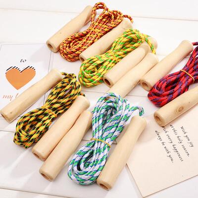 For export: Wooden-handled children's jump rope, suitable fo