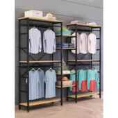 简约衣架上下层衣帽架收纳挂衣架卧室衣架出租房落地衣架防尘衣架