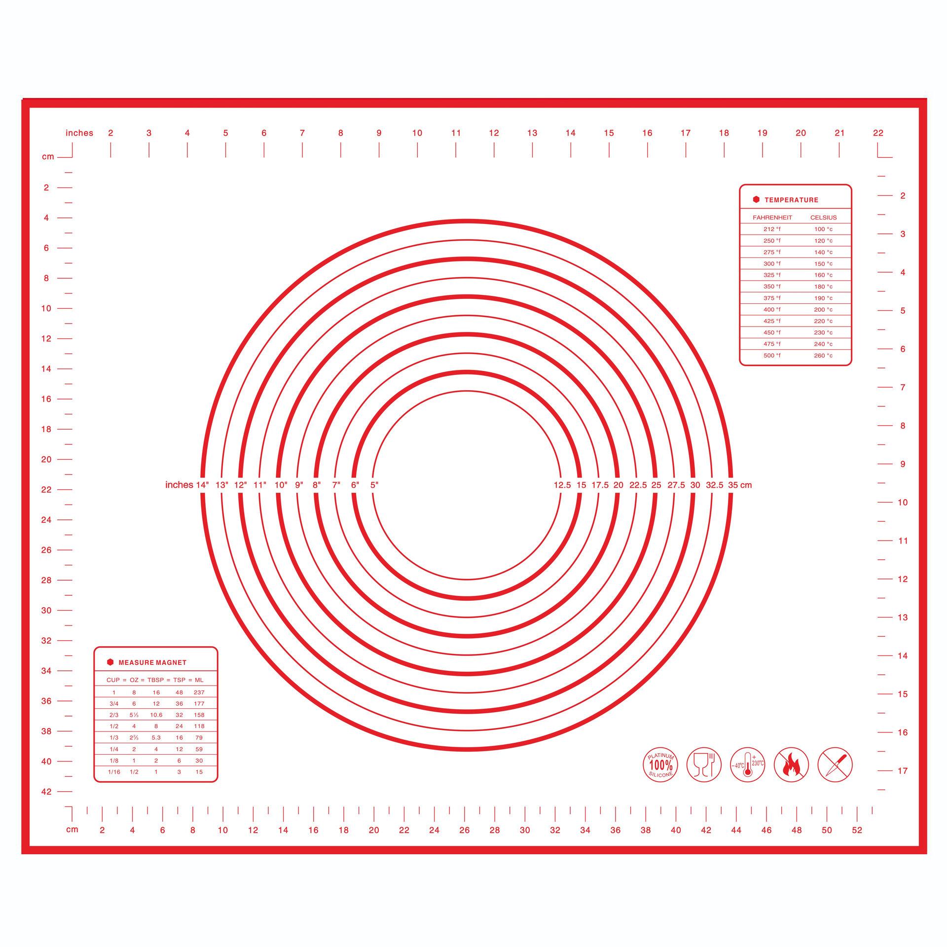 食品级耐高温硅胶铂金加厚揉面垫