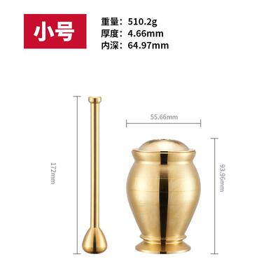 高档纯铜中药捣泥药子罐杵药盅擂钵钵石臼铜盅捣碎捣蒜器研研磨器