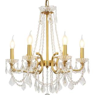 法式 餐厅卧室灯 轻奢复古水晶吊灯客厅灯中古风浪漫宫廷蜡烛灯美式