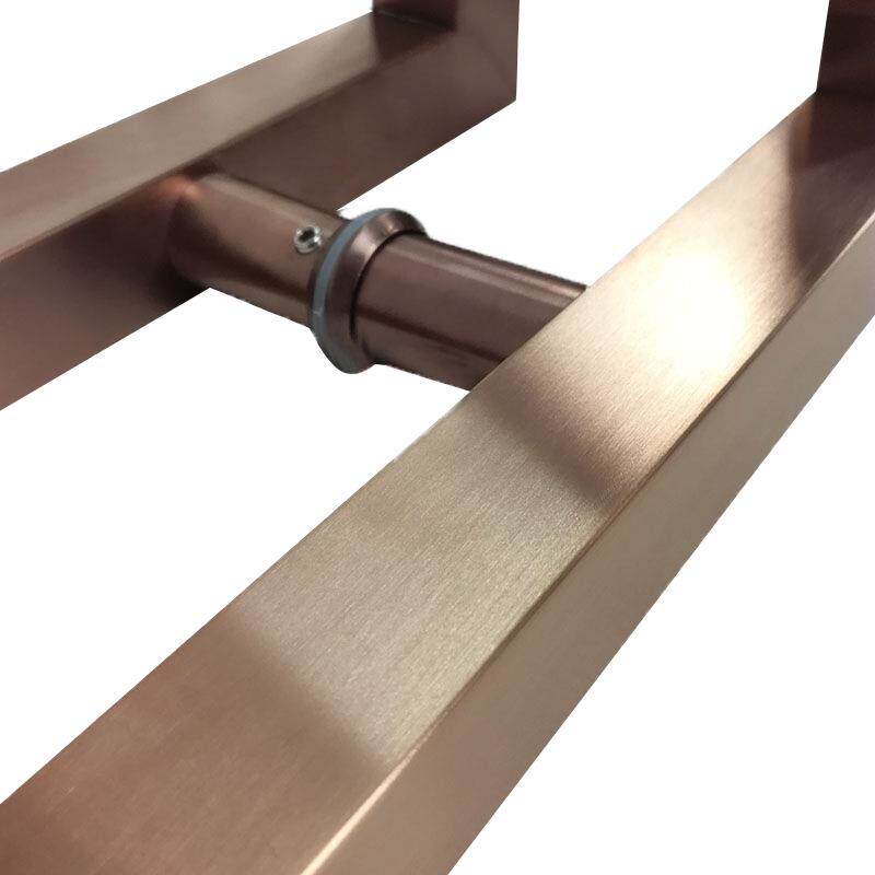 时式尚玻璃门拉JH-D084手欧酒店门移对装方管把手玫瑰金大不锈钢