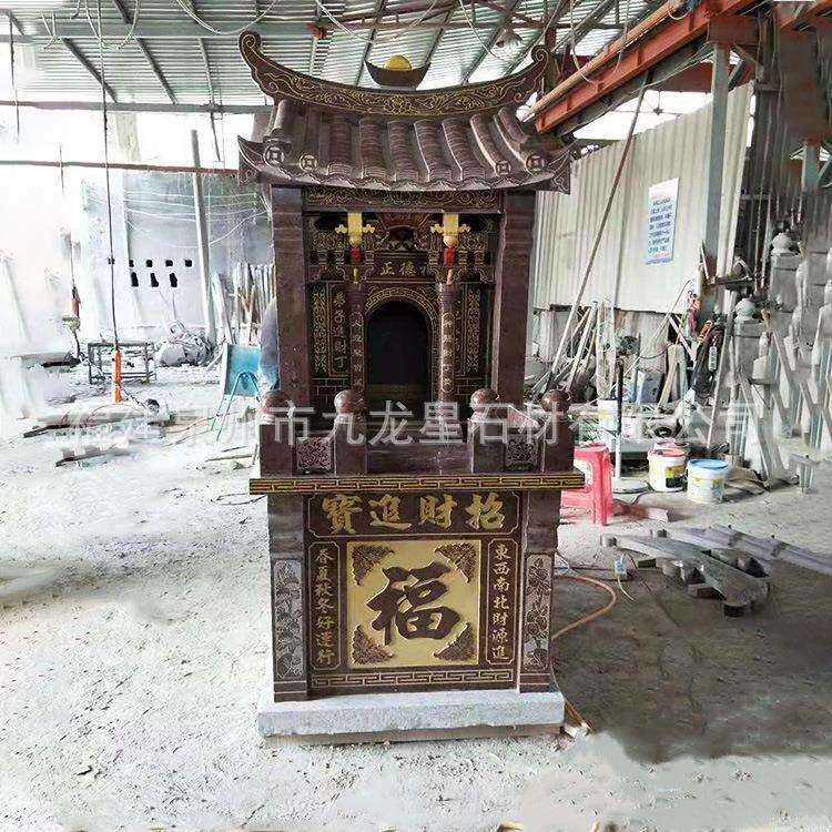 定制花岗岩石雕土地公土地婆石材土地庙财神庙青石财神爷城隍