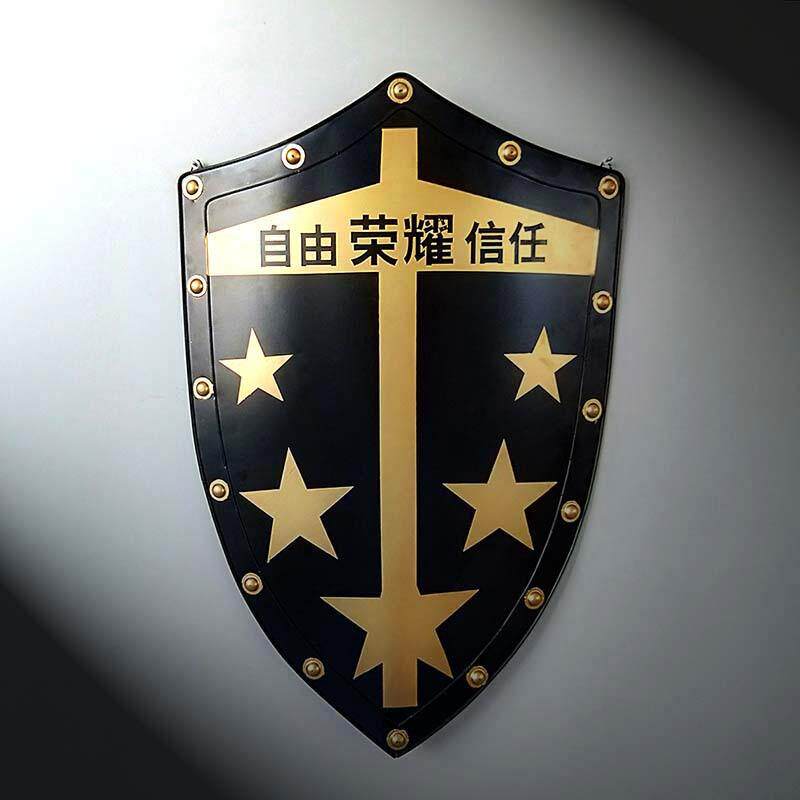 古罗马壁饰盾牌金属工业风铁艺复古怀旧壁挂墙面装饰影视道具饰品