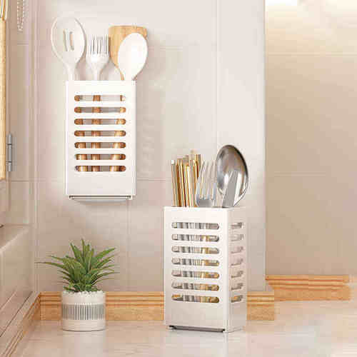 乐持家LOCIKA筷子筒厨房置物架壁挂式筷笼筷篓沥水餐具勺子收