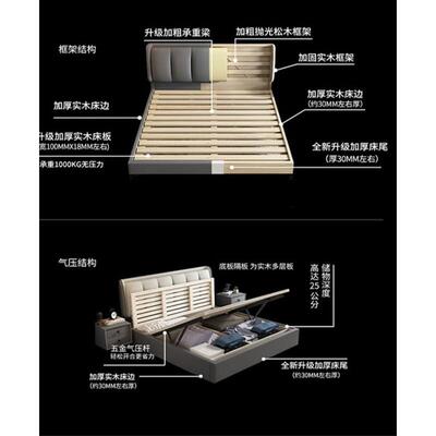 Bw技2意式rhJr5PHG极简轻奢科布床人.5米1.8双床婚床简约现1代简