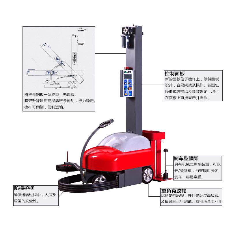 智能动厂自机器人自行走PPI缠工绕四周包膜缠绕膜机
