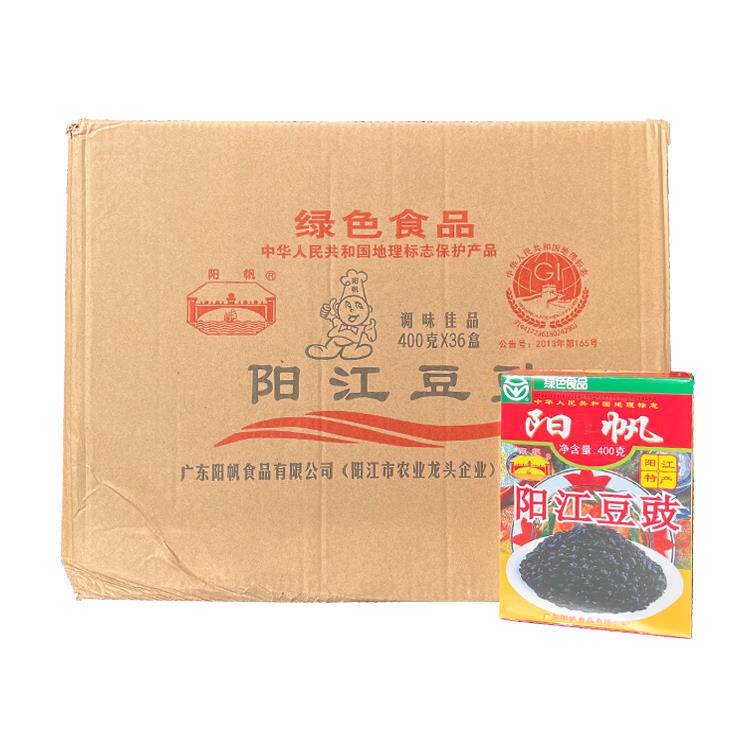 多省包邮 阳帆阳江豆鼓400克x36盒阳江风味特产黑干豆豉农家豆歧