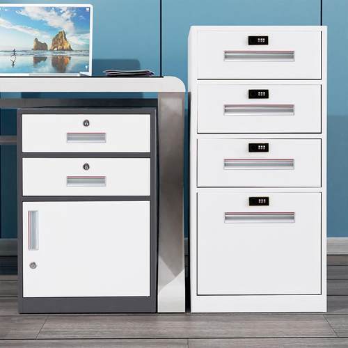 柜子收纳柜铁皮文件柜矮柜小型铁艺收纳密码带锁办公资料柜文件柜