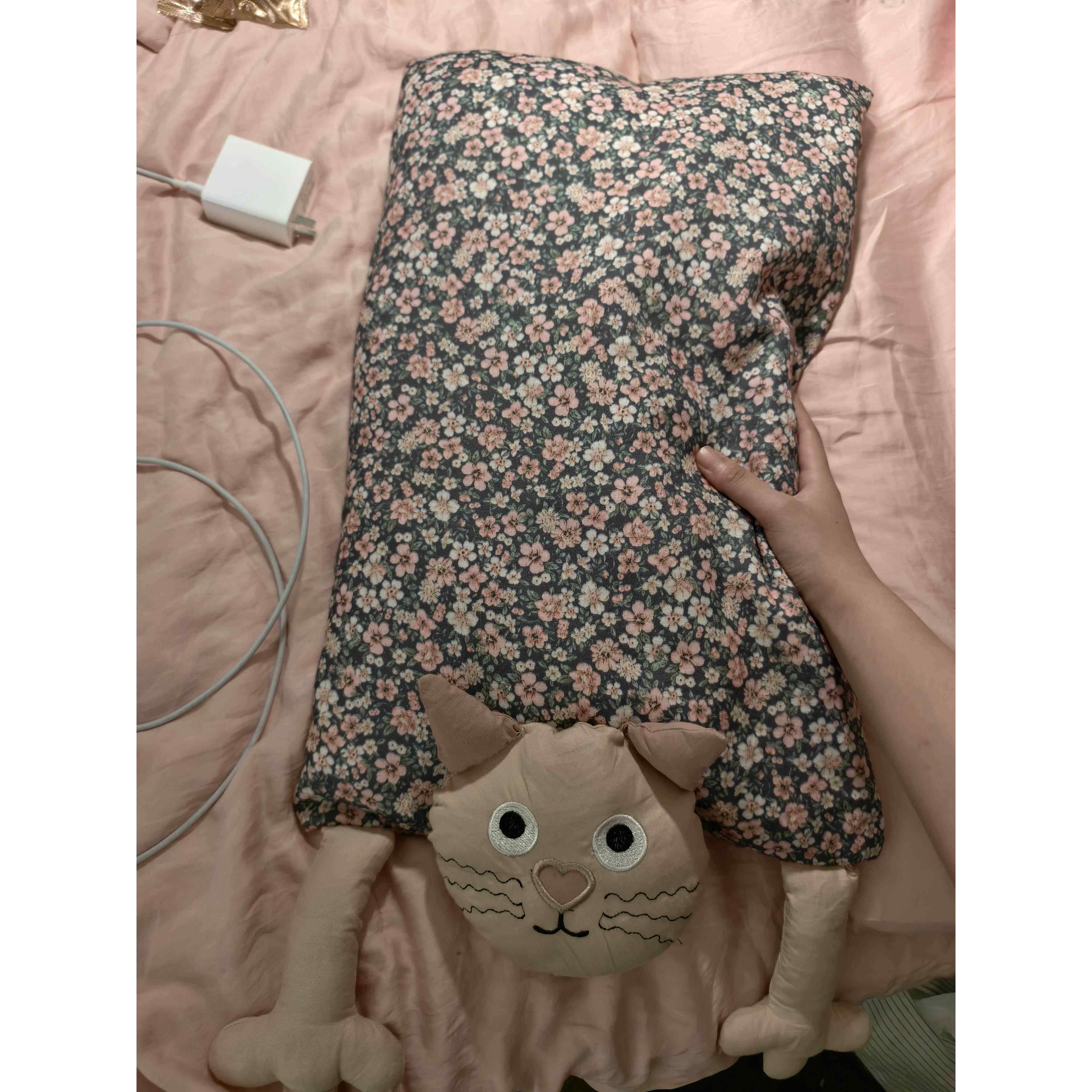 荞麦枕头可爱的猫双层纱布荞麦枕头棉质助眠颈椎学生宿舍睡眠枕头