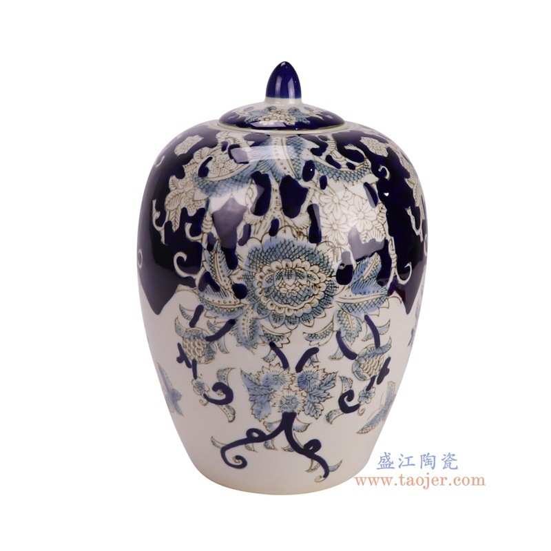 客厅装饰品罐瓶青花瓷冬瓜家居电视柜摆件收藏插花陶瓷仿古景德镇