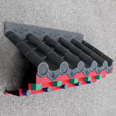 绘特大特厚免架子瓦青出于蓝树脂彷古中式 饰屋簷 一体精美装