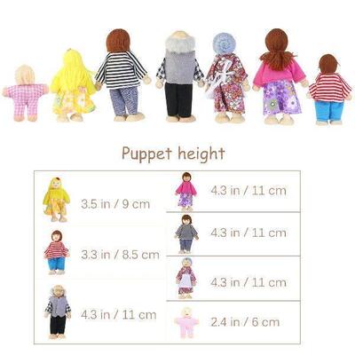 Baby Wooden Parent-child Dollhouse Family Figures Kids Toys