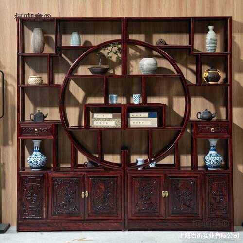 置物架阁展示博古架菠萝酒柜客厅格木中式实木多博古新展示麦太保