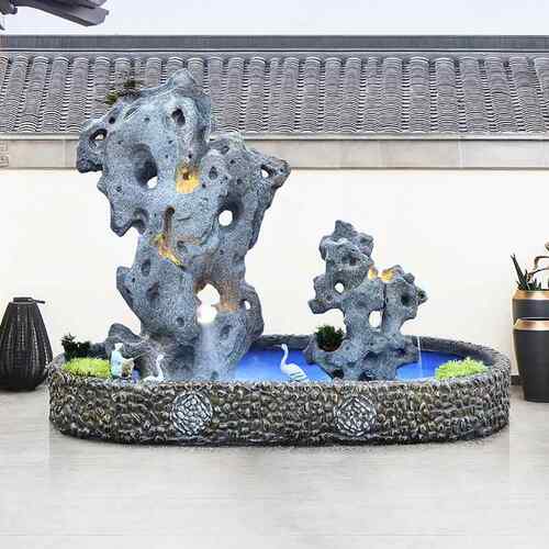 太湖石中LOI式户庭院景假山流水摆鱼件池阳台花园造装饰入外布置
