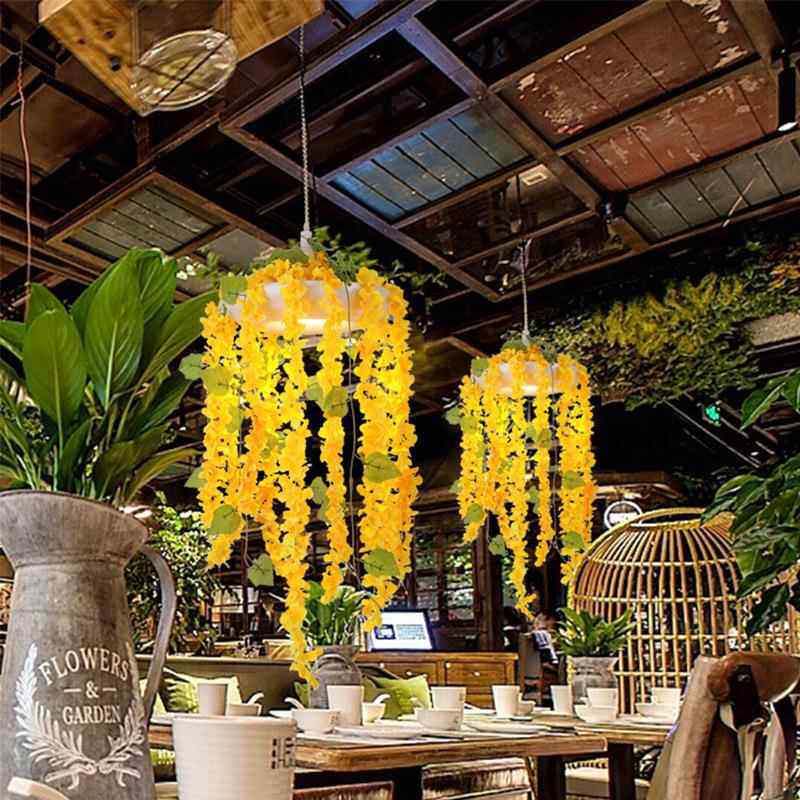 胡桃里主题音乐酒馆花草植物吊灯餐厅吧台饭厅田园LED花朵吊灯具