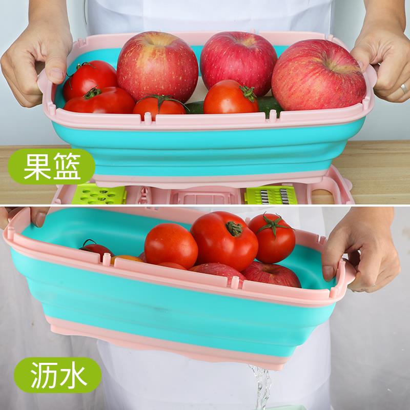 新款直销礼品厨房多功能洗菜盆切菜板切丝器削土豆丝刨丝器水