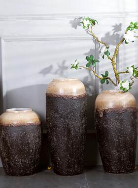 陶瓷花瓶干花 复古颜色釉窑变美式摆件家居软装饰品 配家具家私