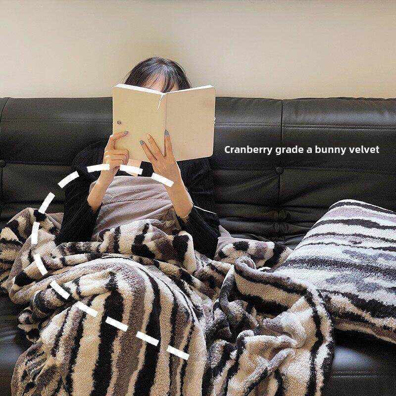 Manyuejia轻奢小生境沙发套毛毯小睡珊瑚绒休闲毛毯床双人空调毛