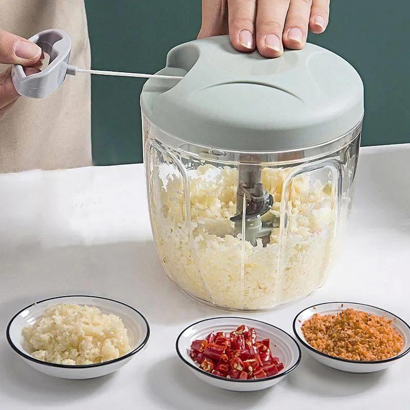500/900ML Manual Meat Mincer Garlic Chopper Rotate Garlic Pr - 实物图