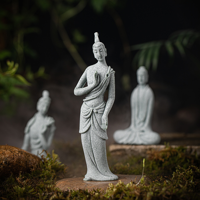 禅意中式青砂敦煌飞天人物小摆件创意鱼缸微景观盆栽园艺装饰摆设