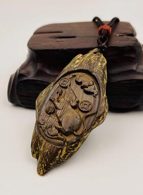 沉香吊坠十二生肖吊坠男女士木质木雕工艺礼品摆饰文玩手把件挂饰