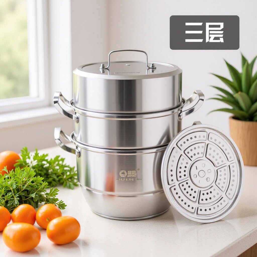 厂家直销多层双蓖不锈钢特厚三层汤蒸锅 蒸笼锅具蒸锅1否不锈钢1
