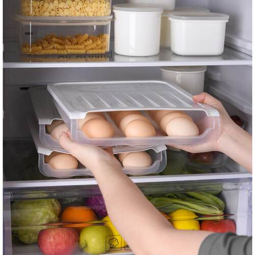 Egg storage box for refrigerator, designed to keep eggs fres