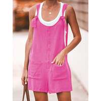 Womens Casual Shorts Summer Cotton Linen Rompers Bib thumbnail 8