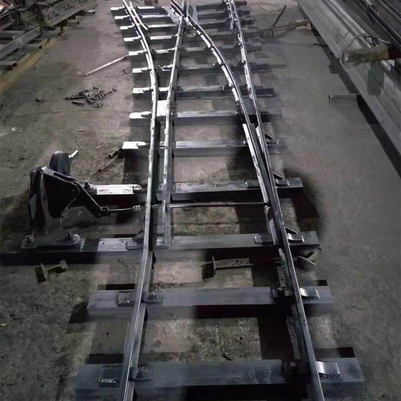 矿用运输道岔铁路单开道岔配件钢轨异型道轨单复式交分道岔