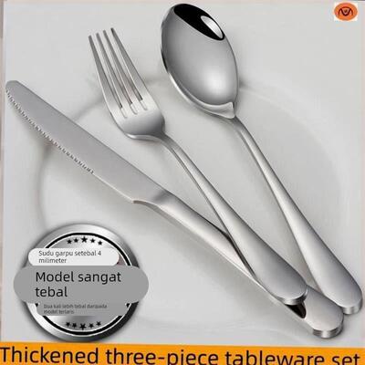 Stainless steel cutlery knife fork and spoon three piece