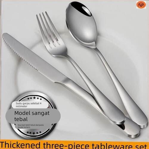 Stainless steel cutlery knife fork and spoon three piece
