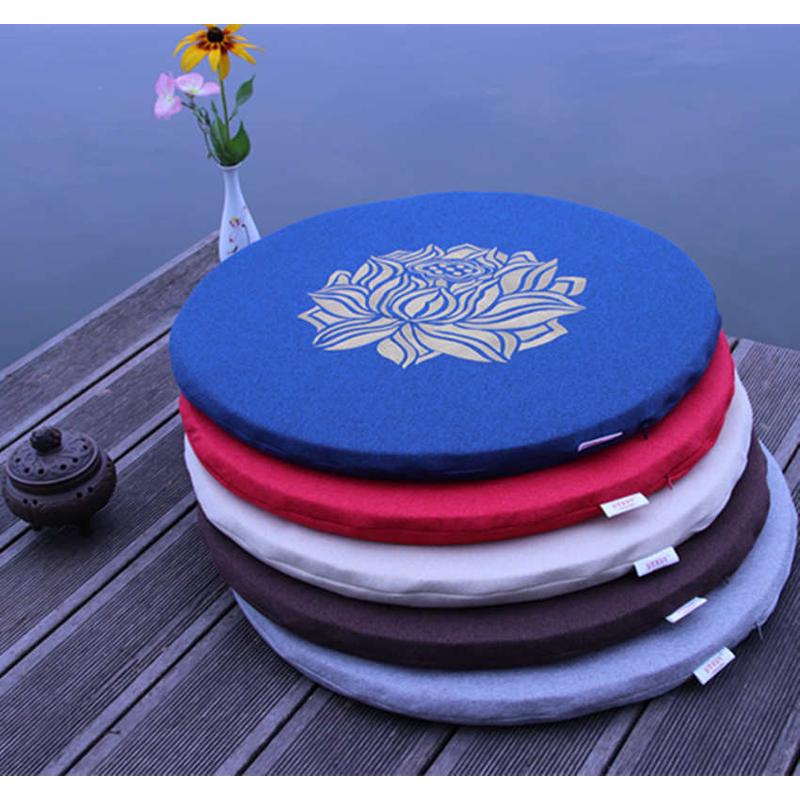 苏绣金莲圆形禅修坐垫蒲团椰棕打坐垫大拜垫大礼拜垫禅坐垫冥想垫
