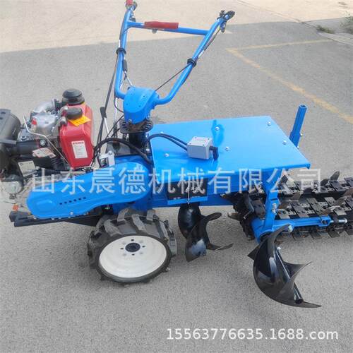 小型链条开沟机 农田排水挖沟开槽工程埋电缆挖槽机